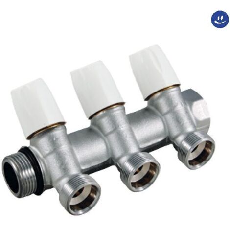 Collettore lineare in ottone cromato modello maxima con rubinetto d'arresto 3/4x1/2  5 vie TIEMME