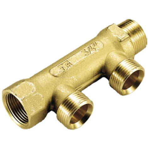 COLLETTORE LINEARE IN OTTONE PER RISCALDAMENTO MASCHIO FEMMINA - 11/4G X 3/4(18) - 2 VIE  - TIM