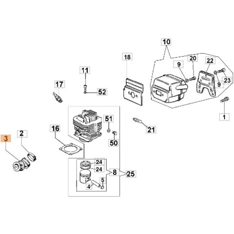 Collettore motosega modelli 981 GS820 ORIGINALE EMAK 098000010R