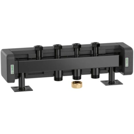 Collettore per impianti di riscaldamento e condizionamento, con coibentazione. 2 derivazioni Caleffi 550320  Nero
