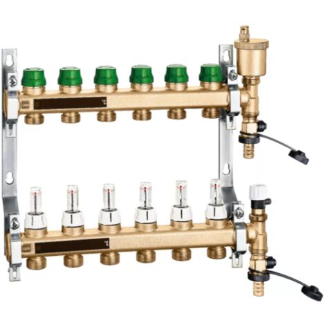 Collettore premontato attacco 1", 9 derivazioni 3/4" M Caleffi 6656I1  9
