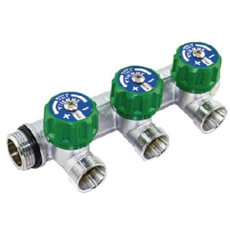 COLLETTORI CON RUBINETTI D'ARRESTO MAXIMA CORNER 3/4 3 vie 24x19fil D.16