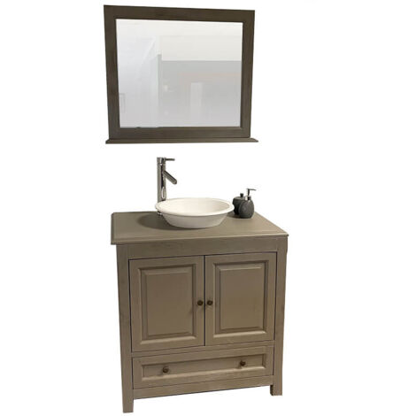 Collezione Boho - Set di mobili da 80 cm + specchio grigio - ByCA