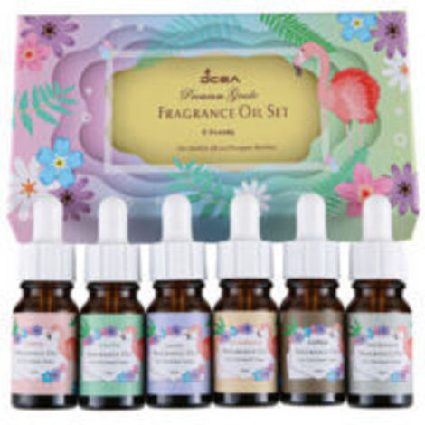 Collezione di oli essenziali floreali, adatti per l'uso in diffusori di aromaterapia, umidificatori e massaggi. Contiene profumi di lavanda, bergamotto, caffè cardamomo, arancia ciliegia, ananas vanig