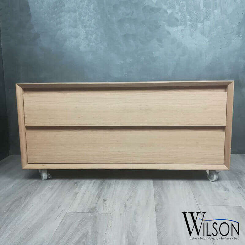 Wilson - Collezione Mobile da 90 cm, 2 cassetti, in rovere naturale - Mobile da bagno - Léa