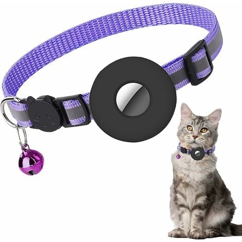 Collier pour chien Airtag, collier pour chien Air Tag réglable avec boucle  de sécurité anti-échappement, avec étui de support airtag