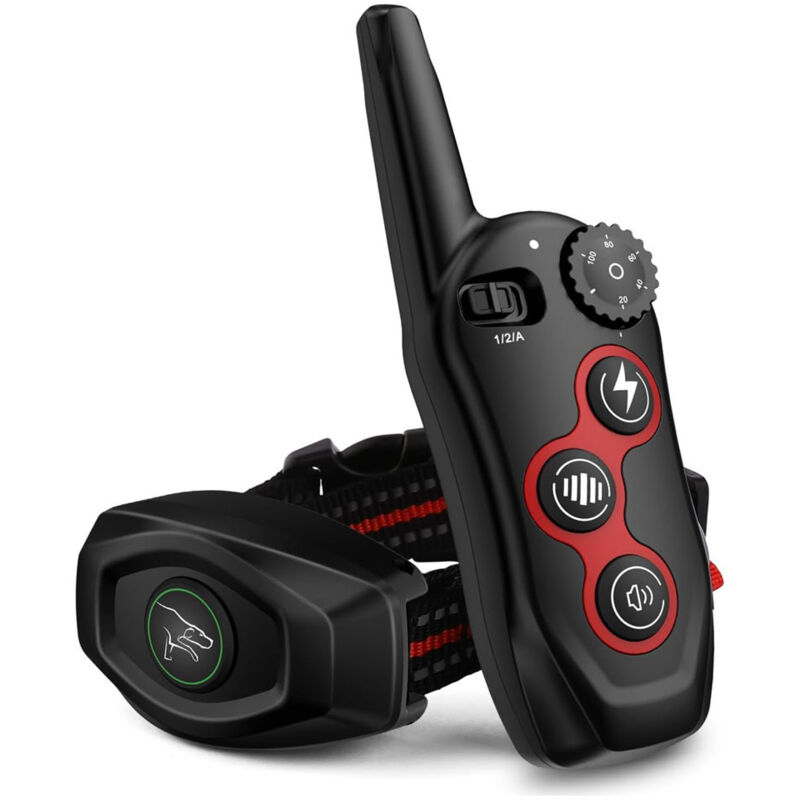 Odipie - Collier anti-aboiement 2 en 1 avec télécommande - Collier étanche et antichoc, 3 modes d'entraînement, bip, vibration, plage de vibrations