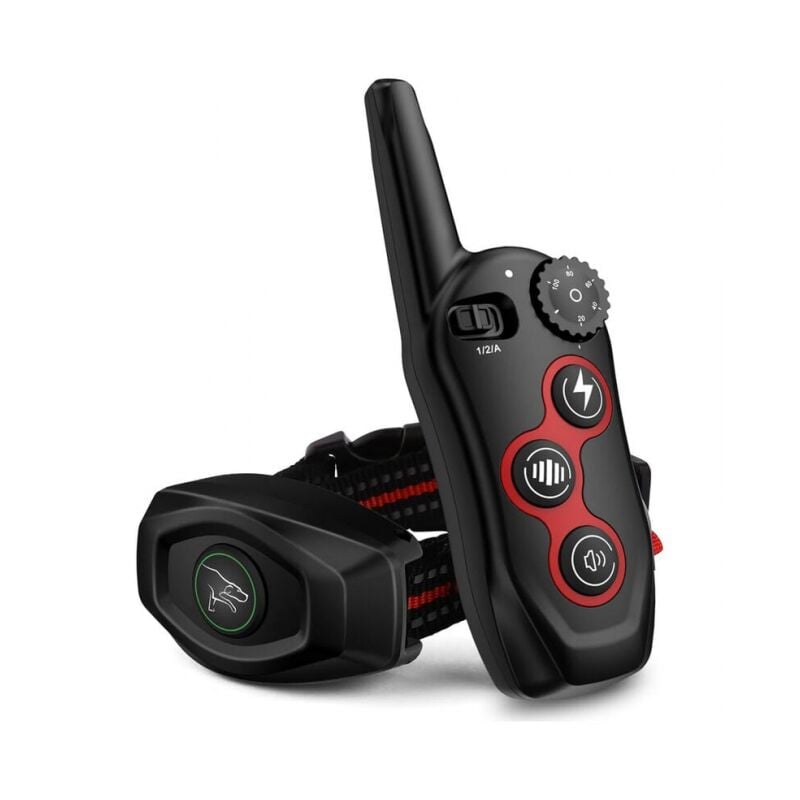 Cyslmuk - Collier anti-aboiement 2 en 1 avec télécommande - Collier étanche et antichoc, 3 modes d'entraînement, bip, vibration, plage de vibrations