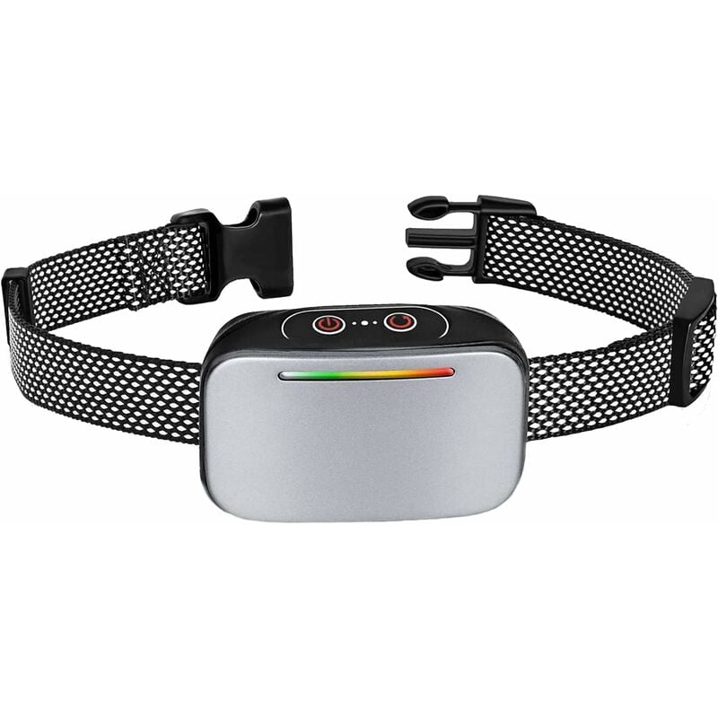 Collier Anti-aboiement Automatique pour Chiens, Contrôle Anti-aboiement Intelligent, Rechargeable, Mode Choc Statique, Vibration et Son, Résistant à