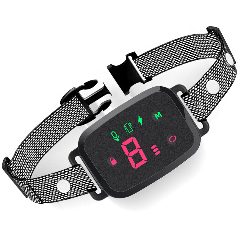 Collier Anti Aboiement Chien, Collier de Dressage Intelligent Rechargeable avec écran Tactile Choc électrique/Vibration/Son 3 Modes Inoffensifs