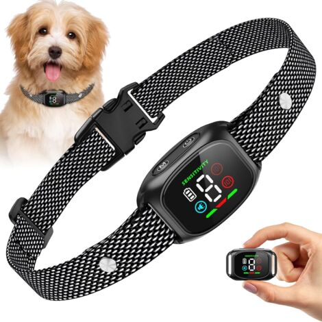 Collier Anti-Aboiement Chien Rechargeable, Collier Anti Aboiement Chien Automatique avec 4 Modes, 8 Niveaux de Sensibilité, Détection Intelligente & Sécurité, Étanche IP67 pour Petit et Gros Chien