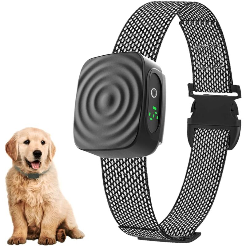 Ahlsen - Collier Anti Aboiement Chien Rechargeable - Collier Dressage pour Chiots/Petit/Moyen Chiens Détection Intelligente des Aboiements