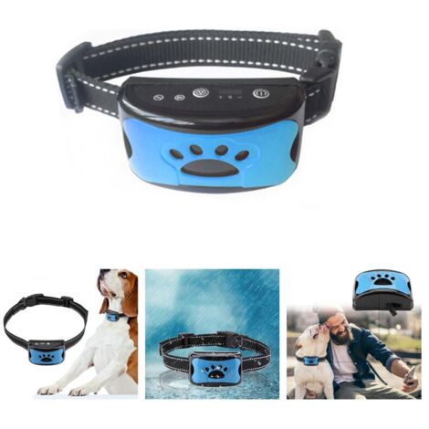 Collier Anti Aboiement Chiens,Modes Son/Vibration/Vibration Forte, Détection Intelligente des Aboiements avec 7 Niveaux de Sensibilité, Rechargeable, Étanche IP67, pour Gros et Petit Chien