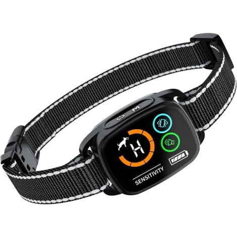 Collier Anti Aboiement Chiens,Modes Son/Vibration/Vibration Forte, Détection Intelligente des Aboiements, Rechargeable, Étanche IP67, pour Petit et Gros Chien (Black)