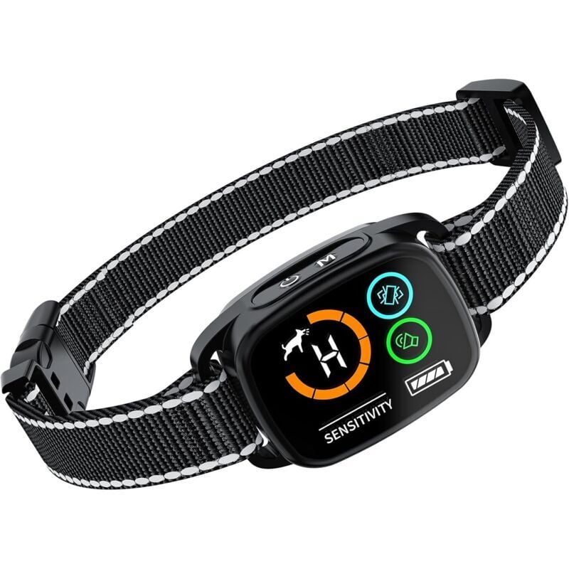 Ikodm - Collier Anti Aboiement Chiens,Modes Son/Vibration/Vibration Forte, Détection Intelligente des Aboiements, Rechargeable, Étanche IP67, pour