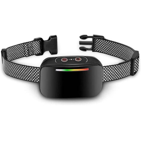 Collier Anti Aboiement pour Chien Automatique avec Contrôle Intelligent des Aboiements, Son Vibration Choc Efficace, 4 Niveaux de Sensibilité avec Indicateur LED, IP67 Étanche et Rechargeable