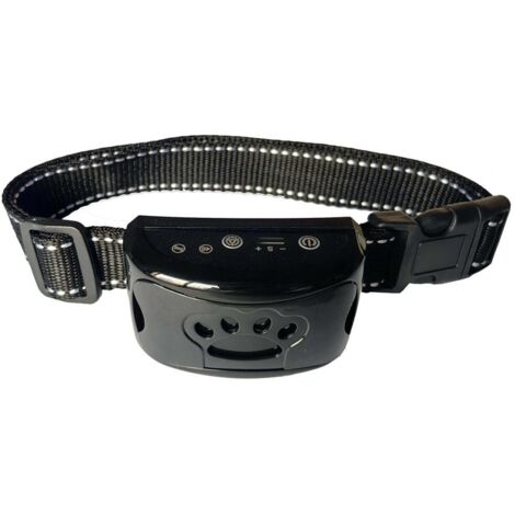 Collier anti-aboiement pour chien, modes son/vibration/vibrations fortes, détection intelligente des aboiements, 7 niveaux de sensibilité, rechargeable, convient aux grands et petits chiens, noir
