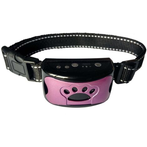 Collier anti-aboiement pour chien, modes son/vibration/vibrations fortes, détection intelligente des aboiements, 7 niveaux de sensibilité, rechargeable, convient aux grands et petits chiens, violet