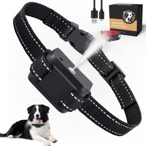Collier anti-aboiement pour chien, spray anti-aboiement pour chien à la citronnelle, collier d'entraînement de sécurité rechargeable