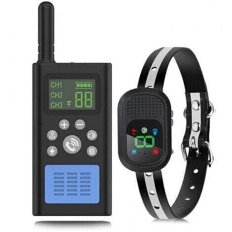 Collier Anti-Aboiement pour Chiens, collier antichoc rechargeable avec télécommande 1500m, vibration, bip, modes de dressage 1-10, étanche IPX7