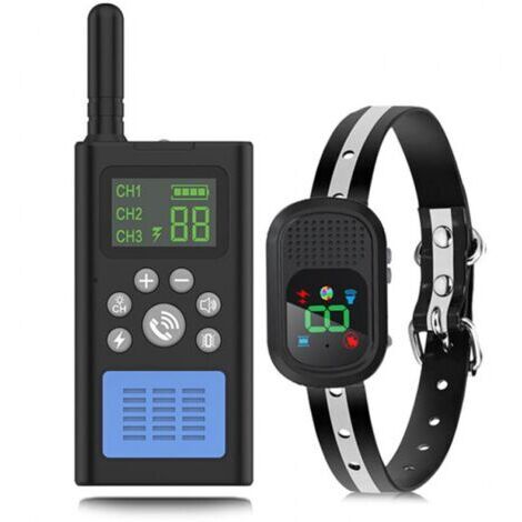 Collier anti-aboiement pour chiens de grande, moyenne et petite taille, collier anti-choc pour chien avec télécommande 1500M (paquet vide), collier anti-aboiement avec fonction bip et vibration