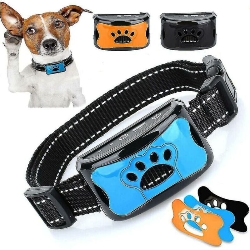 Collier anti-aboiement rechargeable pour chiens, collier de dressage pour petits, moyens et grands chiens avec 2 modes de vibration et de son 7