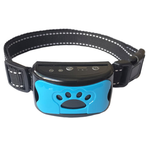 Collier anti-aboiement rechargeable pour chiens, collier de dressage pour petits,bleu