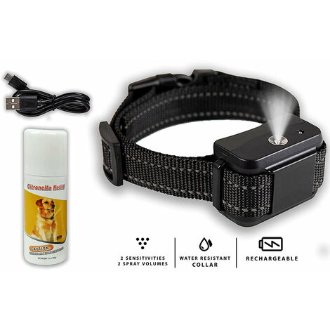 Collier anti-aboiements à la citronnelle sans aboiement & amp; Collier de dressage pour chiens Humane pour petits, moyens et grands animaux