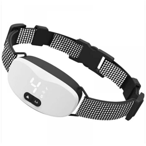 Collier anti-aboiements pour chiens, collier automatique avec 7 niveaux de sensibilité, niveau de vibration 0-8, mode choc et son, IP67 étanche et rechargeable blanc