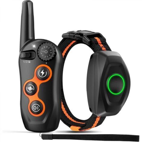 Collier anti-aboiements rechargeable pour chien, portée de la télécommande : 400 m, 3 modes de dressage : bip, choc, vibration, étanche