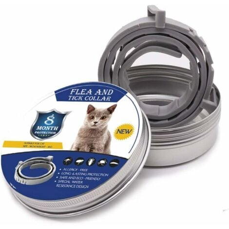 Collier anti-puces et anti-tiques pour chiens et chats, traitement anti-tiques et anti-puces, étanche pour, taille ajustable, protection 8 mois, 1 paquet (petit)