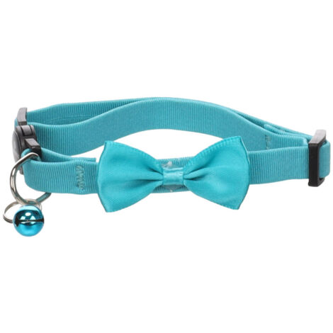 Collier avec nœud Castor Turquoise 20 – 35 cm pour chat - Flamingo