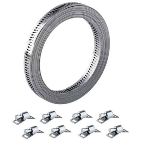 Collier bande ajourée sans fin inox W2B 8mm 8 têtes - 3m - Serflex