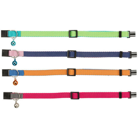 Collier bicolore, avec une clochette couleur aléatoire pour chat - Trixie