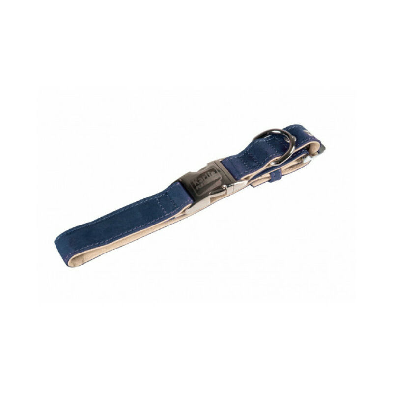 Collier Buffle Bleu Long 35 cm larg 1,5 cm