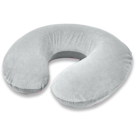 Collier Cervical Oreiller De Voyage Repose-nuque 31cm Voiture Voyage Avion Gris Clair