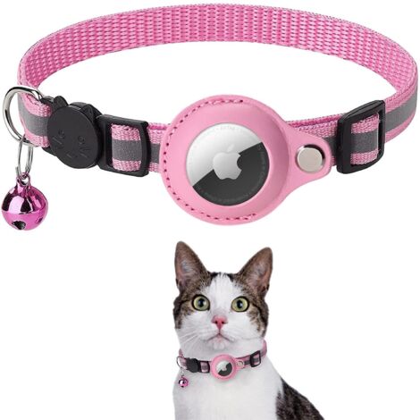 collier Chat Airtagrose, Accessoire Compatible Avec Airtag Apple Gps Chat Airtag Non Inclus, Collier Avec Boucle De Scurit Anti Tranglement Pour C