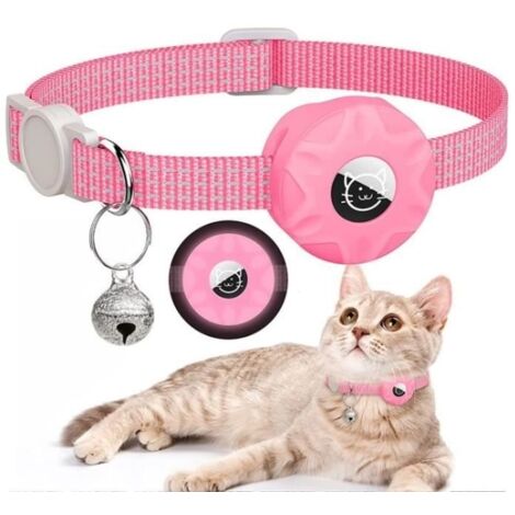 Collier Chat Étui En Silicone Réfléchissant Pour Animal De Compagnie Bluetooth Tracker Housse De Protection - Rose Lumineux
