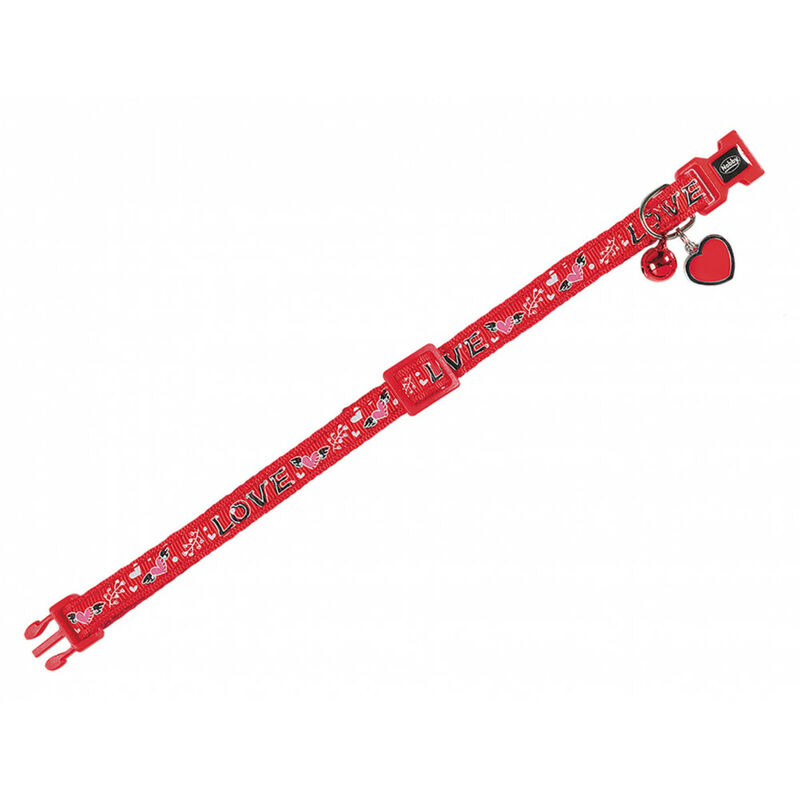 Collier chat LOVE rouge 20-30cm x 10mm