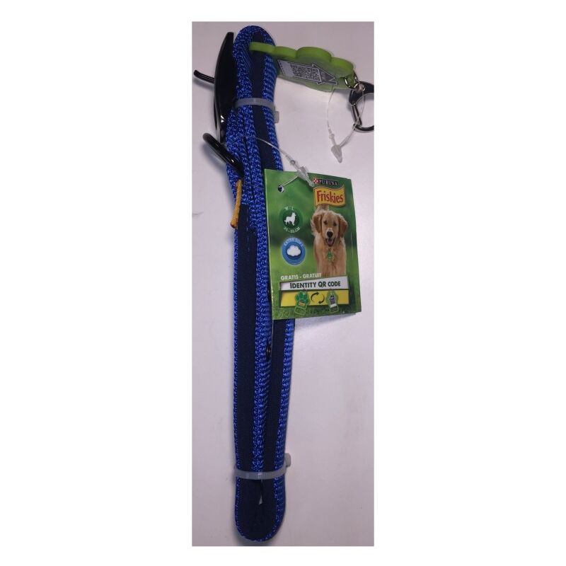 Collier chien Bleu Extra-Soft - Taille M-L 35-55cm - QR code - Friskies Purina