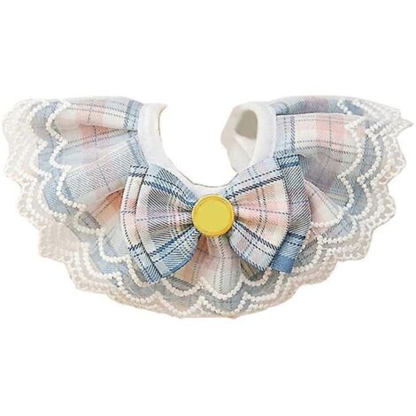 Collier Chien Chat Nœud Papillon Fête Décorations Accessoires Halloween Costume Animal Bleu Taille M