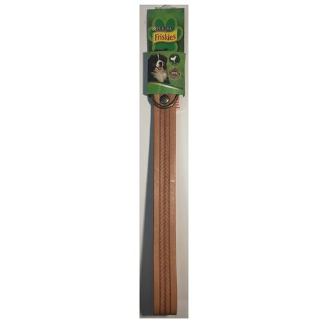 Collier Chien en Cuir Marron clair - Taille L 45-60cm - QR code - Friskies Purina