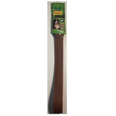 Collier Chien en Cuir Marron - Taille L 45-60cm - QR code - Friskies Purina