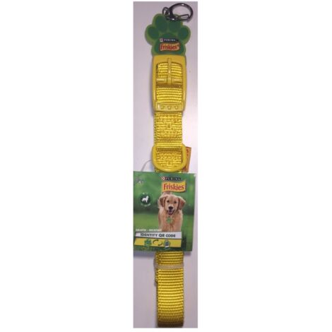 Collier chien Jaune - Größe ML 35-55cm - QR-Code - Friskies Purina
