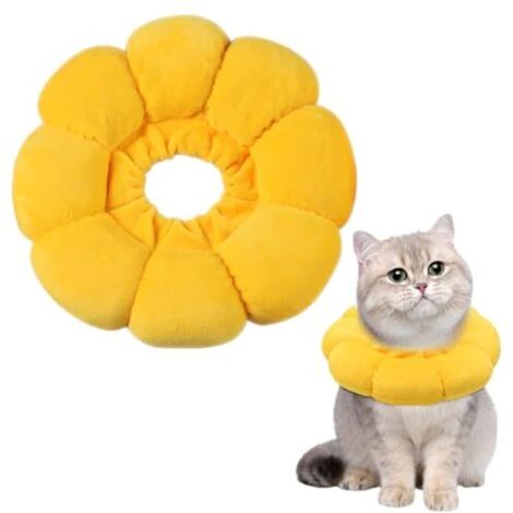 Collier Collerette Respirant, Daim, Coton, Cheveux Non Teints, Micro-Imperméable, Fleurs Mignonnantes, Collerette Anti-fuite pour Chat (M)