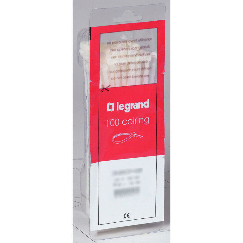 Legrand - Collier d'équipement colring avec identification - incolore - 95 x 2.4 mm