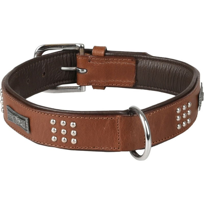 Collier Cuir sedona brun taille xl 47-55 cm pour chien. - Flamingo - Marron