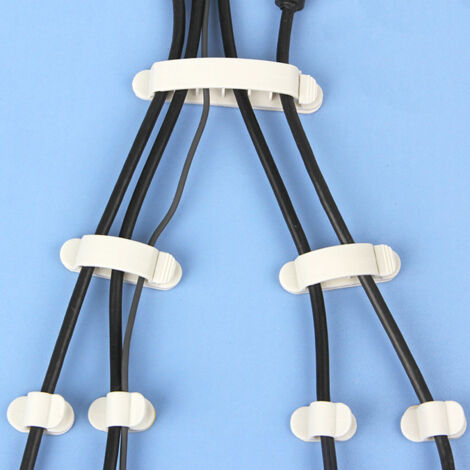 Collier de câble adhésif Cacimbo - 10 clips adhésifs haute performance pour organisation des fils - Pour bureau, maison et mur