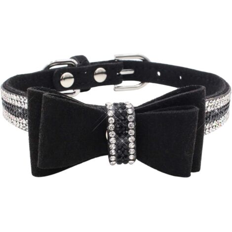 Collier de chien doux noeuds papillon (noir M)-Fei Yu