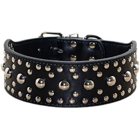 Collier de chien en cuir PU clouté (noir S)-Fei Yu